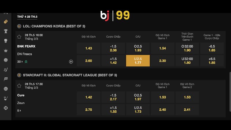 Hướng dẫn cá cược e-Sports tại BJ99 cho người mới