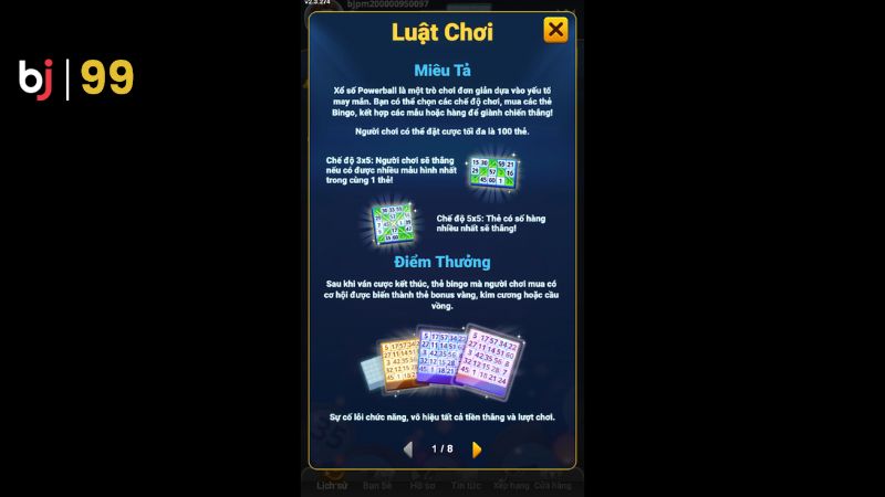 Hướng dẫn các bước chơi xổ số KM Power Ball BJ99 cho game thủ