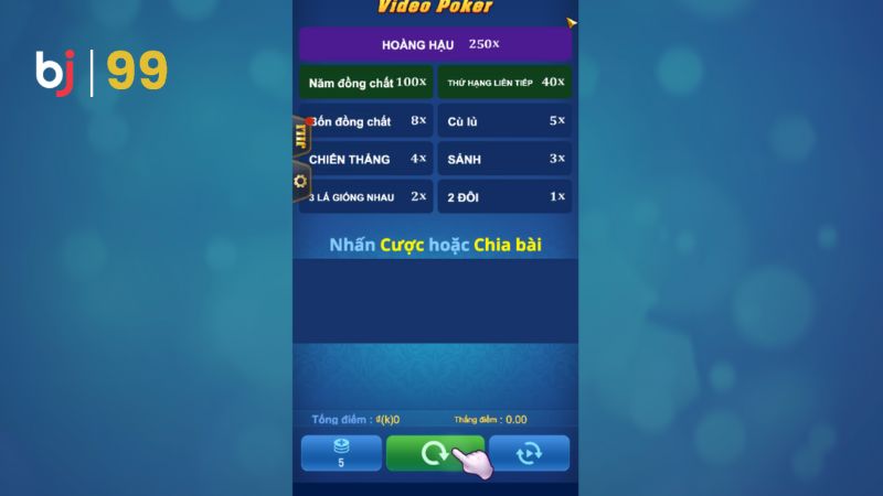 Hướng dẫn chơi cá độ tại game bài BJ99