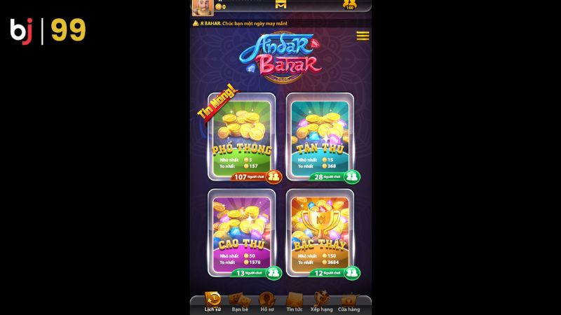 Chiến thuật chơi Andar Bahar BJ99 cho bet thủ