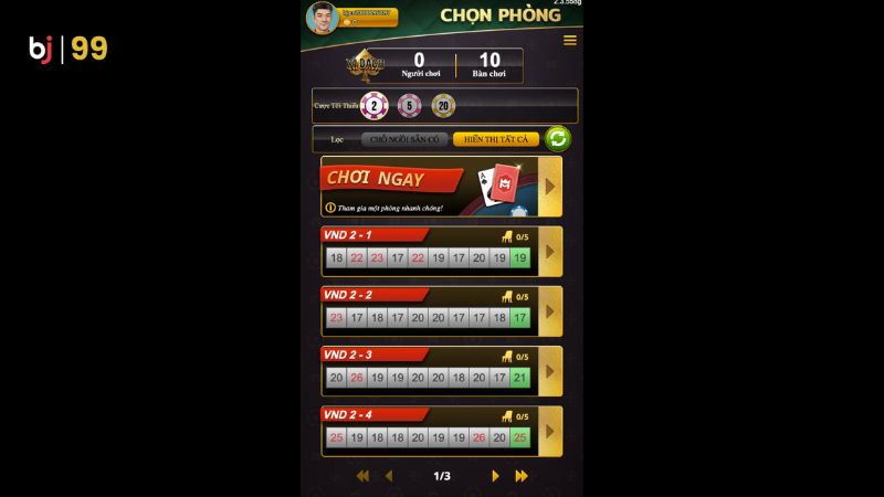 Chiến thuật chơi Blackjack BJ99 cho bet thủ