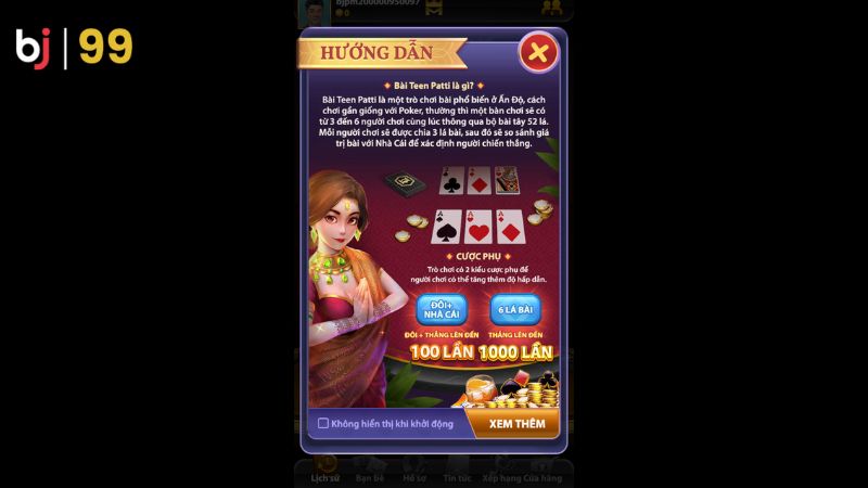 Luật chơi Teen Patti của nhà cái BJ99