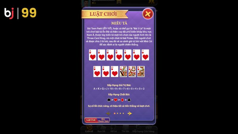Ưu điểm của game bài Teen Patti BJ99